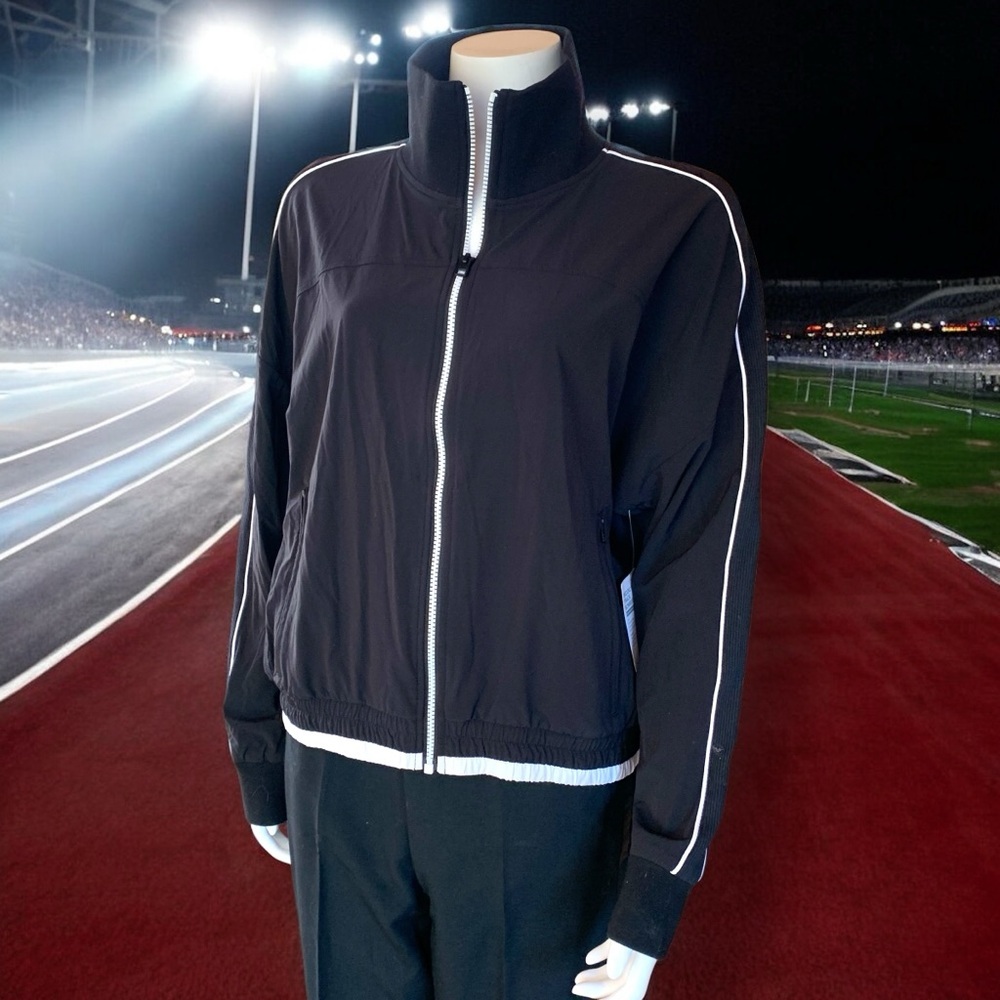 NWT Athleta Brooklyn Track Bomber jacket size large.